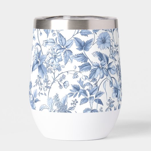 Vintage Blue Floral Toile Elegant (Achterkant)