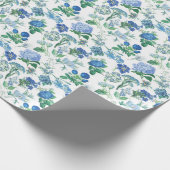 Vintage Blue Flowers Cadeaupapier (Hoek)