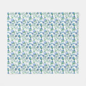 Vintage Blue Flowers Fleece Blanket (Voorkant (Horizontaal))