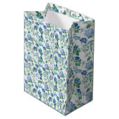 Vintage Blue Flowers Gift Bag Medium Cadeauzakje (Voorkant Gekanteld)