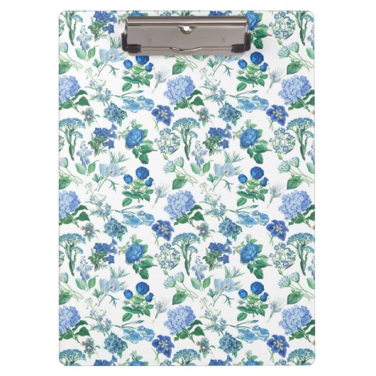 Vintage Blue Flowers Notebook Klembord (Voorkant)