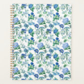 Vintage Blue Flowers Notebook Planner (Voorkant)