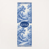 Vintage Blue French Toile Parisian Charm Landscape Yogamat (Voorkant)