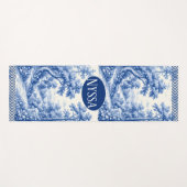 Vintage Blue French Toile Parisian Charm Landscape Yogamat (Voorkant (horizontaal))