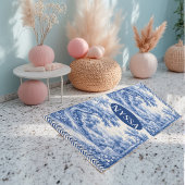 Vintage Blue French Toile Parisian Charm Landscape Yogamat