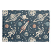 Vintage Blue Galaxy Kussensloop (Achterkant)