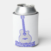 Vintage blue guitar with a motivational quote blikjeskoeler (Blikje Voorkant)