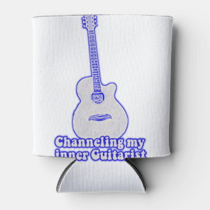 Vintage blue guitar with a motivational quote blikjeskoeler