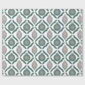 Vintage Blue Holiday Ornaments Wrapping Paper Cadeaupapier (Vlak)