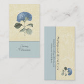 Vintage Blue Hydrangea Botanische Floral Visitekaartje (Voorkant / Achterkant)