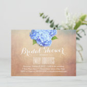 Vintage Blue Hydrangea Elegant Vrijgezellenfeest Kaart (Staand voorkant)