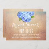 Vintage Blue Hydrangea Elegant Vrijgezellenfeest Kaart (Voorkant / Achterkant)