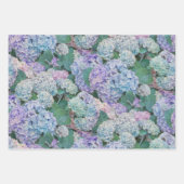 Vintage Blue Hydrangea Floral Garden Inpakpapier Vel (Voorkant 2)