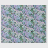 Vintage Blue Hydrangea Floral Pattern Cadeaupapier (Vlak)