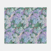 Vintage Blue Hydrangea Floral Pattern Fleece Deken (Voorkant (Horizontaal))