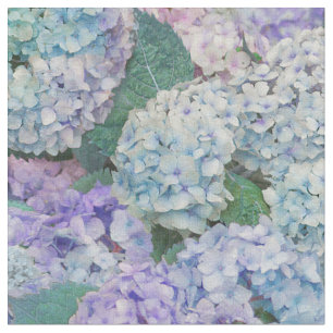 Vintage Blue Hydrangea Floral Pattern Stof