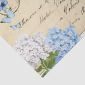 Vintage Blue Hydrangea Paris Briefkaart Weefpapier Tissuepapier (Detail)