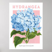 Vintage Blue Hydrangea Poster (Voorkant)