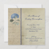 Vintage Blue Hydrangea Vrijgezellenfeest Kaart (Achterkant)