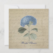 Vintage Blue Hydrangea Vrijgezellenfeest Kaart (Voorkant)