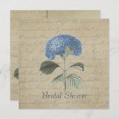Vintage Blue Hydrangea Vrijgezellenfeest Kaart (Voorkant / Achterkant)