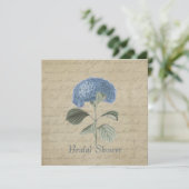 Vintage Blue Hydrangea Vrijgezellenfeest Kaart (Staand voorkant)