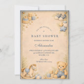 Vintage Blue Jeans Classic Baby Shower Kaart (Voorkant)