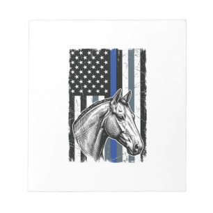 Vintage Blue Line Paard Vlag Vector Design Notitieblok