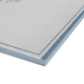 Vintage Blue Monogram Crest Snijplank (Hoek)