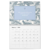 Vintage Blue Pine Botanical Motivational Calendar Kalender (Feb 2026)