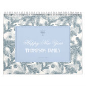 Vintage Blue Pine Botanical Motivational Calendar Kalender (Hoes)