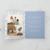 Vintage Blue Pine Branches Folding Christmas Card Kaart (Binnen)