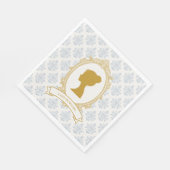 Vintage Blue Regency Cameo Bridal Shower Servet (Hoek)