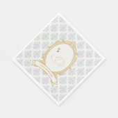 Vintage Blue Regency Cameo Bridal Shower Servet (Hoek)