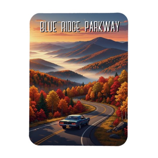 Vintage Blue Ridge Parkway Souvenir Magneet (Verticaal)