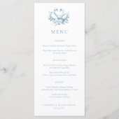 Vintage Blue Romantic Swans Wedding Menu (Voorkant)