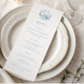Vintage Blue Romantic Swans Wedding Menu