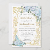 Vintage Blue Rozen Gold Princess Vrijgezellenfeest Kaart (Voorkant)