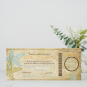 VINTAGE BLUE STERRENVIS BOARDINGPAS UITNODIGINGEN (Staand voorkant)