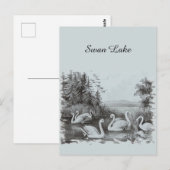 Vintage Blue Swan Lake Briefkaart (Voorkant / Achterkant)