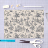 Vintage Blue Toile De Jouy  Tissuepapier (Craft)