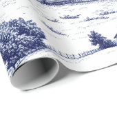Vintage Blue Toile Landscape (3) Cadeaupapier (Rol Hoek)