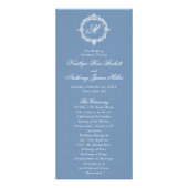 Vintage Blue Toile Monogram Wedding Programs Reclamekaart (Voorkant)