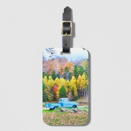 Vintage Blue Truck Bagagelabel (Voorkant (verticaal))