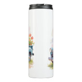 Vintage Blue Truck with Easter Eggs & Tulips Thermosbeker (Achterkant)