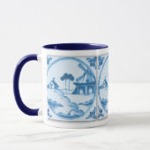Vintage Blue White Delft Windmill Coffee Mok (Links)