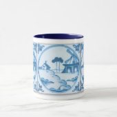 Vintage Blue White Delft Windmill Coffee Mok (Midden)