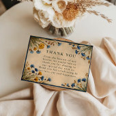 Vintage Blue Wildflower Wedding Bedankkaart