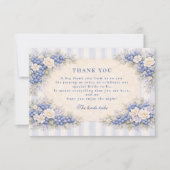 Vintage Blueberry Blossom Bridal Shower Bedankkaart (Voorkant)
