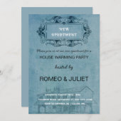 Vintage Blueprint Homewarming Invitation Kaart (Voorkant / Achterkant)